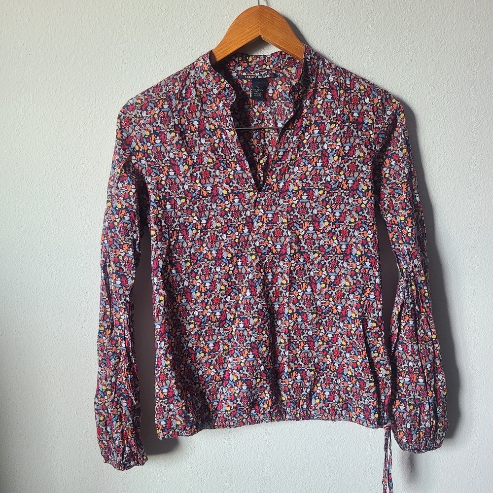 LUCKY BRAND Floral Long Sleeve Blouse